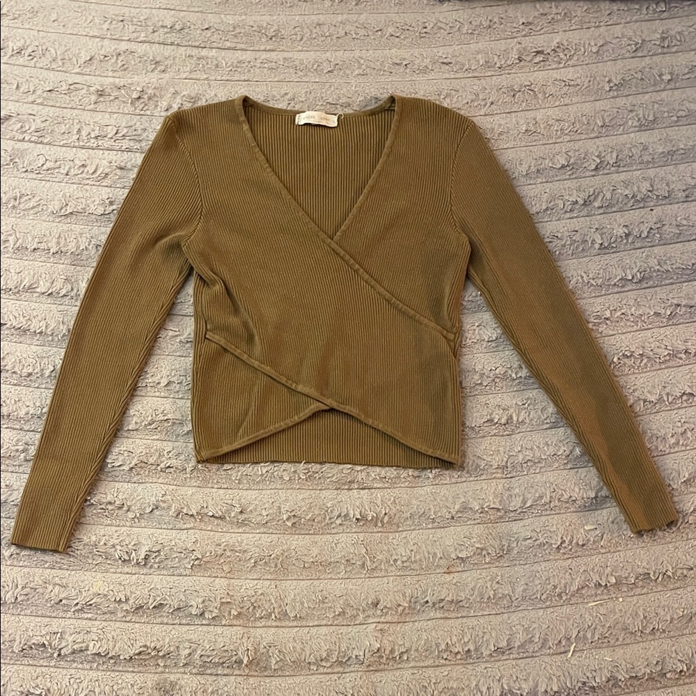 Gilded Intent Olive Wrap Top